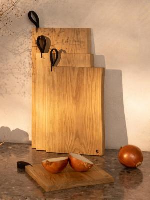 Woodsea Chop-Chop Oak S - Oak Cutting Board 25x24cm with Leather Handle 1208971539