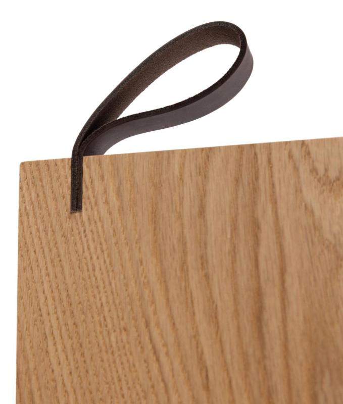 Podávací prkno Woodsea L - Dubové podávací prkno 70x17 cm s kůženou rukojetí 1208971616
