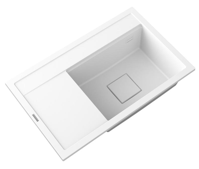 Graniteland Seta Granitový bílý dřez nástavba 80x50 cm 1208971618