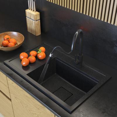 Graniteland Seta Granitový černý arduin Tvrdý kámen Umyvadlo nástavba 80x50 cm 1208971619