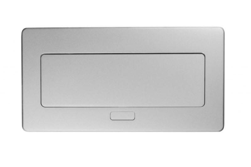 Nábytková zásuvka MULTISOFT, 2xSHUKO, USB A+C, RJ45, kabel 1,5 m, hliník