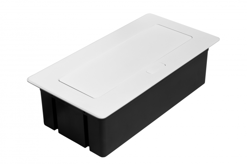 MULTISOFT Nábytková zásuvka 2x zásuvka s uzemněním, USB A+C, RJ45, napájecí kabel s vidlicí, bílá