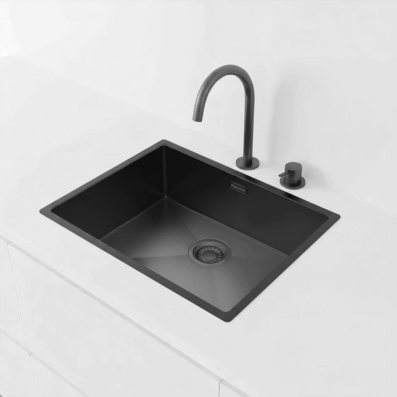 Pure.Sink Luxion PVD Černý dřez 50x40 cm podstavný, zapuštěný a nástavbový PLX5040-63