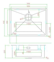 Pure.Sink Luxion nerezový dřez 55x40 cm podstavný, vestavný a nástavný PLX5540-02