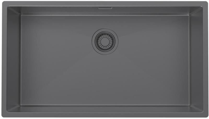 Pure.Sink Luxion Large Gun metal sink 74x40 cm undermount, flush mount, and top mount PLX7440-61