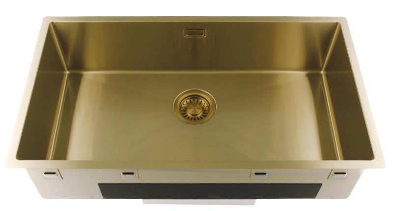 Pure.Sink Luxion Large gold sink 74x40 cm undermount, flush mount, and surface mount PLX7440-60