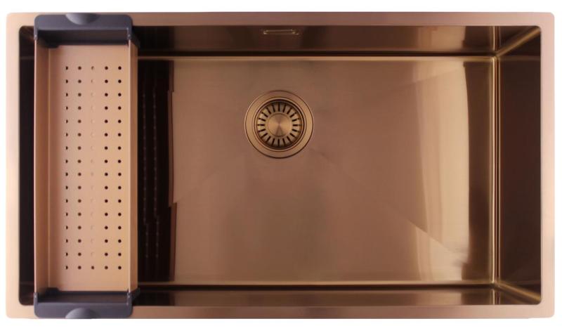 Pure.Sink Luxion Large copper sink 74x40 cm undermount, flush mount, and top mount PLX7440-62