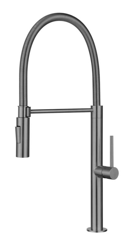 Pure.Sink Luxion Gun metal kuchyňská baterie profi s flexibilním výtokem a 2 druhy proudu PLXFLEX-61