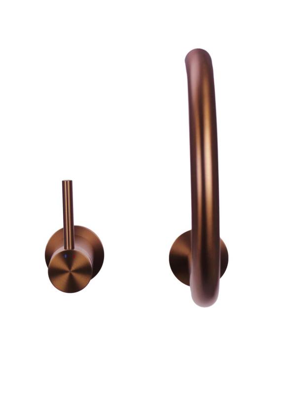 Pure.Sink Luxion 2otvorový měděný kuchyňský kohoutek s kulatým výtokem PLX2HR-62