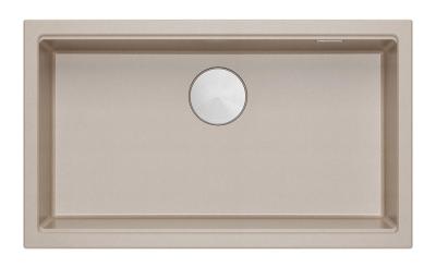 Quadri Newport II velký a hluboký dřez z granitu na povrch a pod ním Beige dřez 76x45cm s nerezovou zástrčkou 1208971760