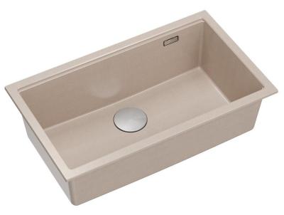 Quadri Newport II velký a hluboký dřez z granitu na povrch a pod ním Beige dřez 76x45cm s nerezovou zástrčkou 1208971760