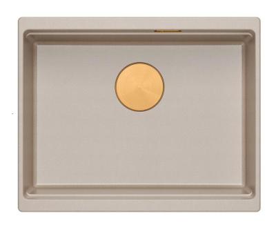 Quadri Newport II žulový spodní montážní dřez béžový 560x450mm s měděnou zástrčkou a krytkou odtoku 1208971764