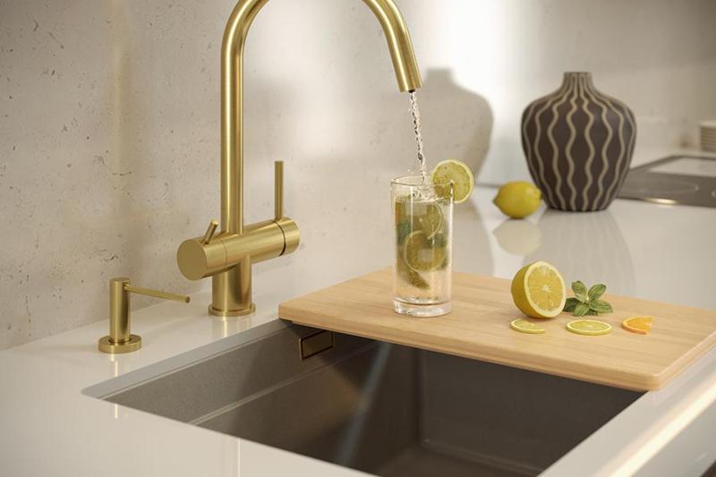 Quadri Newport II žulový spodní montážní dřez béžový 560x450mm s měděnou zástrčkou a krytkou odtoku 1208971764