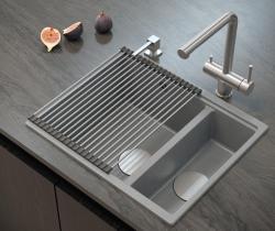 Quadri Newport II beige 1,5 dřez z granitu na nástavbu a vestavbu dřezu 555x460mm s nerezovou zátkou 1208971769