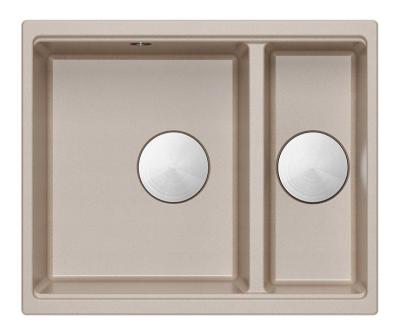 Quadri Newport II beige 1,5 dřez z granitu na nástavbu a vestavbu dřezu 555x460mm s nerezovou zátkou 1208971769