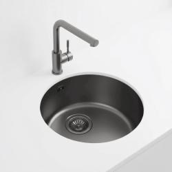 Pure.Sink Rondo Kulatý dřez v barvě gun metal, pro zapuštěnou, podomítkovou i povrchovou montáž, 37 cm, RD375-GunMetal