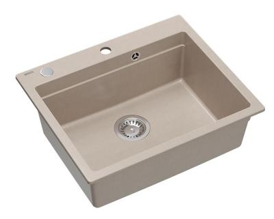 Granitový dřez Quadri Durham Pearl Beige s nástavbou 595x500 s dávkovačem mýdla, prkénkem na krájení, vložkovým dřezem a rolovací podložkou 1208971814
