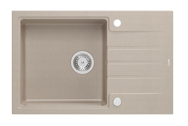 Quadri Cardigan Pearl Beige granitový vestavný dřez s odkapávací plochou, reverzibilní 78x50cm 1208971816