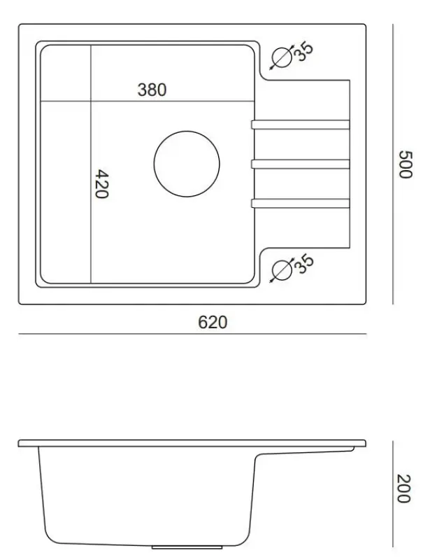 Quadri Cardigan Pearl Beige granitový vestavěný dřez s odkapávací plochou, reverzibilní 62x50cm 1208971817