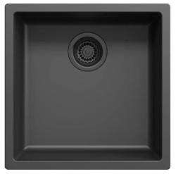 Ausmann Fibre černý dřez 40x40cm pro podstavbu, vestavbu a plochou montáž s automatickým černým uzávěrem 1208971851
