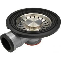 Franke Odtokový šroub Turbo, Díra pro přetečení, Nerezový dřez, Logo Franke, Dlouhý šroub 25 mm 112.0264.987