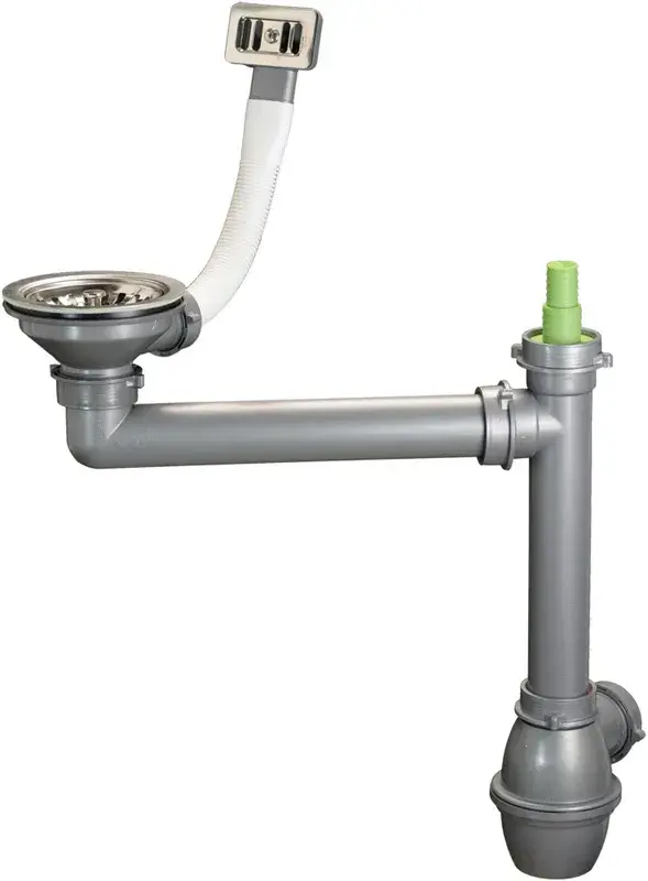 Ausmann Odtoková sada nerez s čtvercovým přelivem vč. sifonu pro jednoduchý dřez 1208971877