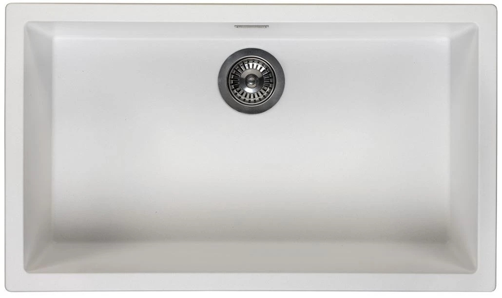Ausmann Fiber bílý velký dřez 70x40cm pro podstavbu, nástavbu a rovnou instalaci s automatickou RVS zástrčkou 1208971904