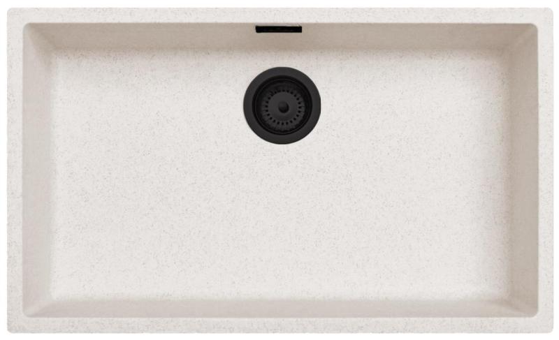 Ausmann Fibre písek bílý velký dřez 70x40cm pro podstavbu, nástavbu a rovnou montáž s automatickou černou zástrčkou 1208971936