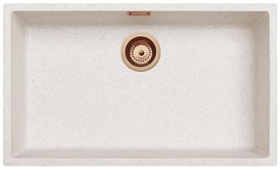 Ausmann Fiber sand white large sink 70x40cm undermount, topmount and flushmount with automatic copper plug 1208971937