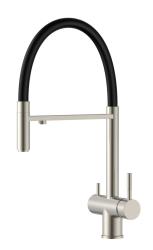Pure.Sink Elite Steel Flex 3-cesta nerezová kuchyňská baterie s flexibilním výtokem a filtrovanou vodou PS8110-02