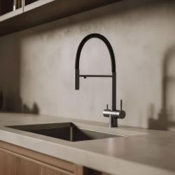 Pure.Sink Elite Steel Flex 3-cesta PVD gun metal kuchyňská baterie s flexibilním výtokem a filtrovanou vodou PS8110-61