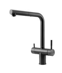 Pure.Sink Elite Steel Clear-S PVD gun metal 3-cestná kuchyňská baterie s výsuvným výtokem a filtrovanou vodou PS8120-61