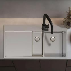 Pure.Sink Exclusivo Nerezový dřez 1,5 s odkapávací částí 100 x 52 cm, kohoutek vpravo PEX3418100RT-02