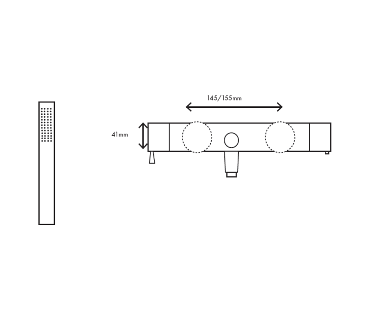 MURO TUA termostatická vanová baterie s ruční sprchou chrom M1.B2TH.CR