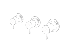 MURO TUA Nástěnná směšovací baterie se 2 uzavíracími ventily, chrom M1.B34.R.CR