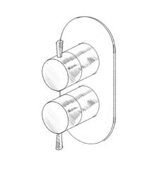 MURO TUA Nástěnná směšovací baterie s 3cestným přepínačem, chrom M1.B33.S.CR