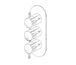 MURO TUA Nástěnná směšovací baterie se 2 uzavíracími ventily, chrom M1.B34.S.CR
