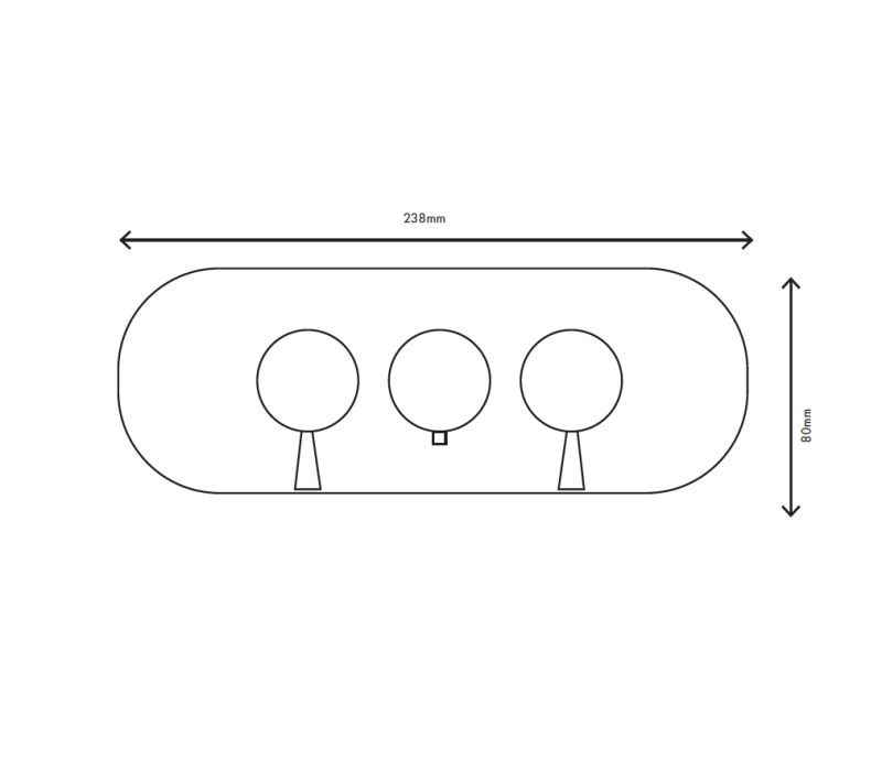 MURO TUA vestavný termostatický sprchový kohoutek se 2 uzavíracími kohoutky chrom M1.B34T.S.CR