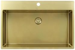 Pure.Sink Exclusivo Zlatý velký dřez 75 x 40 cm Tapwing s otvorem pro kohoutek PEX7540T-60