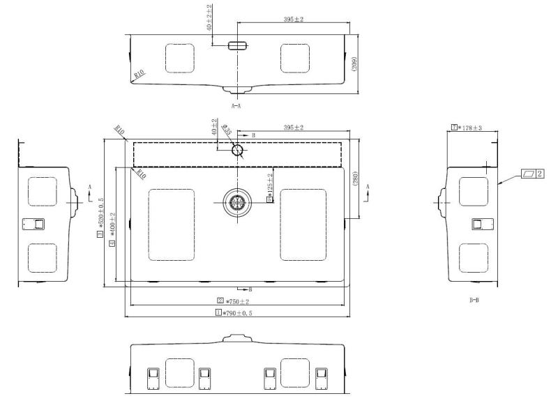 Pure.Sink Exclusivo Velký měděný dřez 75 x 40 cm s výtokem a otvorem pro baterii BB7540T-62