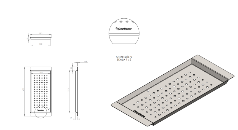 Massimo Accessory Insert Tray Black Matt 183x430x19mm
