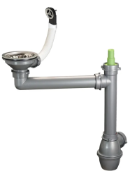 Ausmann Odtoková sada z nerezové oceli s kulatým přepadem včetně sifonu pro jeden dřez 1208972186