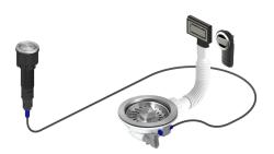 Pure.Sink Universal Nerezová odtoková sada včetně tlačítkového odpadu s ucpávkou, plus obdélníkový a kulatý přepad WSTAUT-02