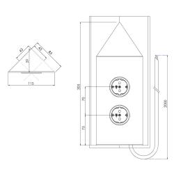 Indux Corner Energetická sloupka se 2 zásuvkami Penaarde Hoek RVS 1208972284