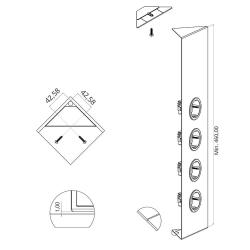 Indux Corner Energetická sloupka se 4 zásuvkami Penaarde Nerezová ocel 1208972308