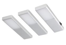 Indux Nivo Kuchyňská sestava LED Set 3x3 W s centrálním spínačem, hliníkový vzhled 1208972334