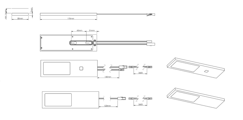 Indux Solin Kuchyňská sestava Multi Tone LED Set 2 bodová světla x 3,6 W hliník 1208972340