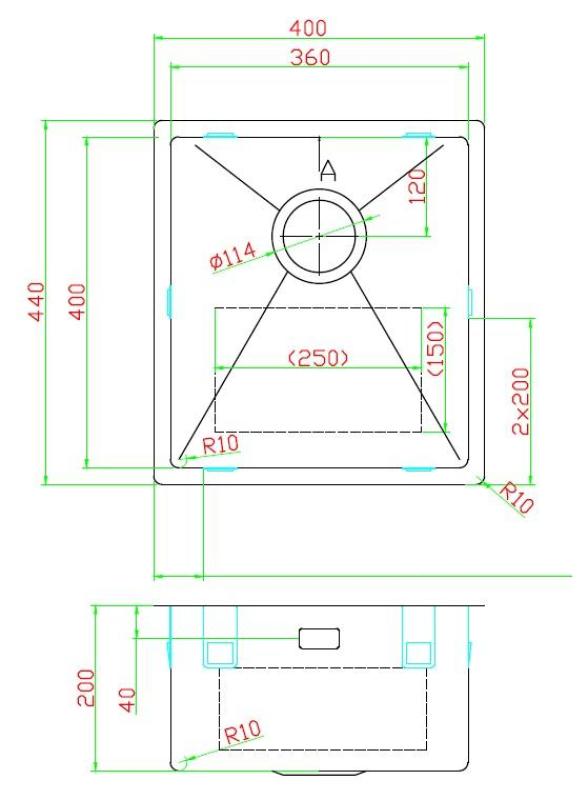Pure.Sink Luxion PVD Antique Bronzový dřez 36x40 cm podstavný, vestavný a nástavný  s dnem PLX3640-64
