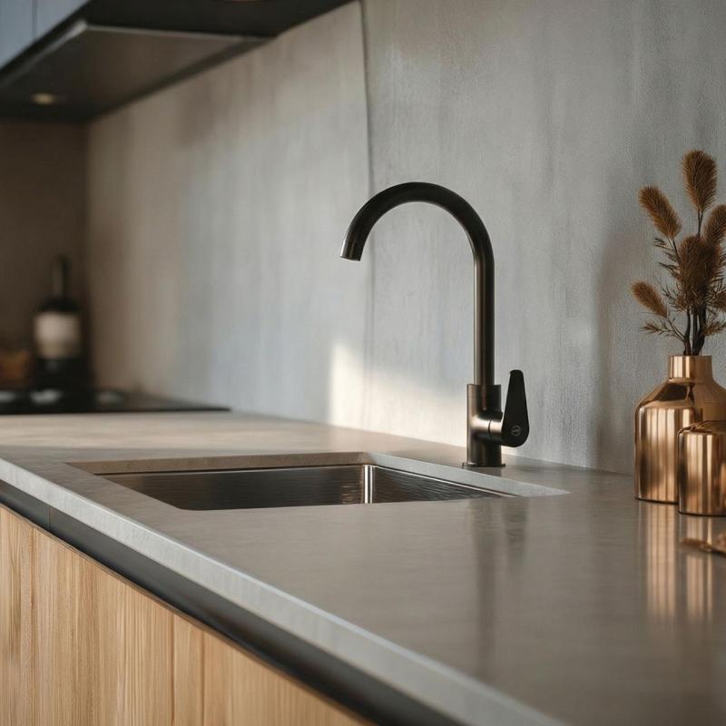 Aquanello Casa Černá jednopáková kuchyňská baterie BL-1201-CS