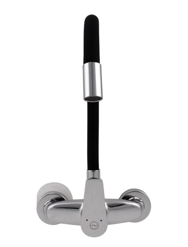 Aquanello Casa Nástěnná kuchyňská baterie chrom s vysokým flexibilním výtokem CR-1301-CS